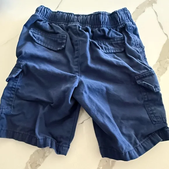 Carters Boys Navy Blue Cargo Shorts Elastic waist with Drawstring Size 4T - Picture 2 of 3